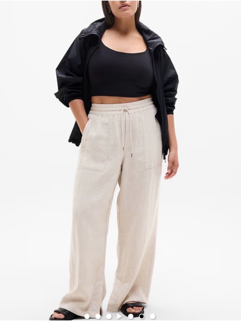 Athleta Retreat Linen Wide Leg Pants, L